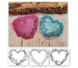 2€ ZUSATZTÜRCHEN 15. Dezember - Stickserie - ITH Untersetzer Sweet Magic Herzen